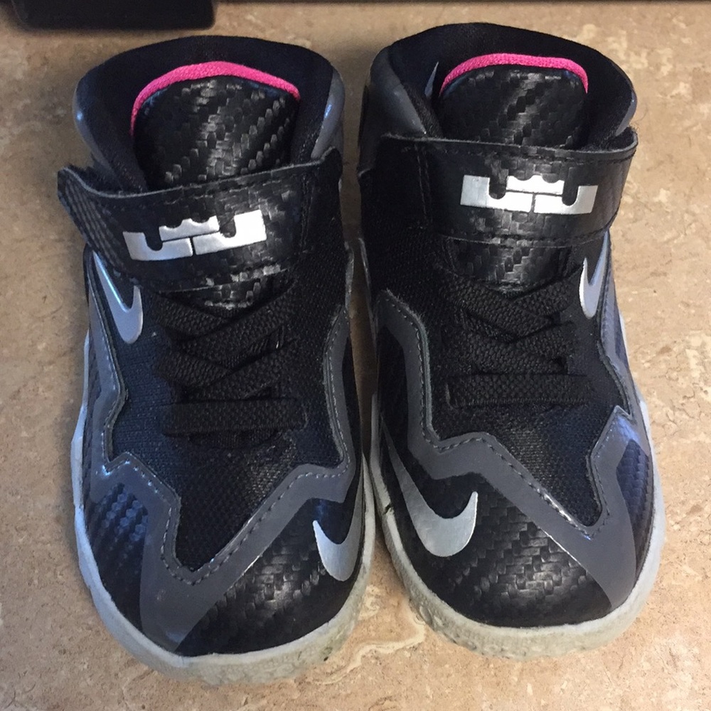 Nike little girls Air Jordan’s with pink tongue